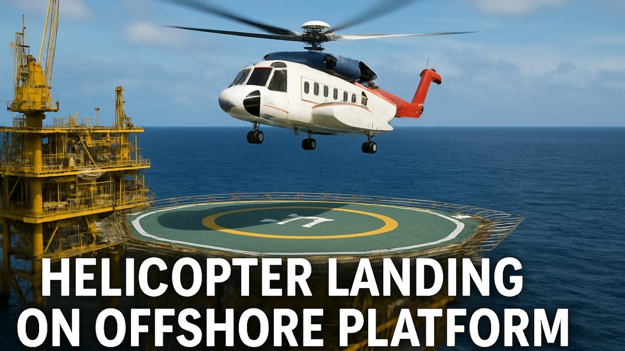  Helicopter Landing on Offshore Oil Platform | Ocean Duty Vlog 