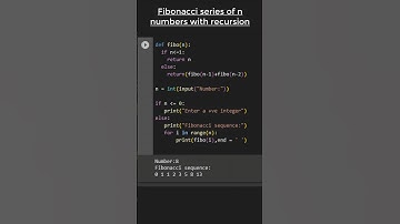Easiest way to find Fibonacci series for given number 😎🆒