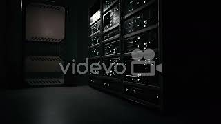 data center with multiple rows of fully operational server racks野原悠樹
