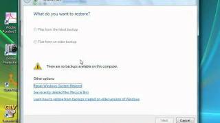 Windows 7 Tutorial Backup and Restore in Windows Vista Microsoft Training Lesson 2.7