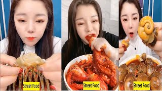 Chinese people eating - Street food - &quot;Raw shrimp, sea snail, steamed octopus&quot; #9