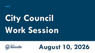 City Council Work Session - 10 Aug 2026