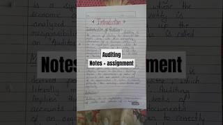 auditing | notes + assignment | study #education