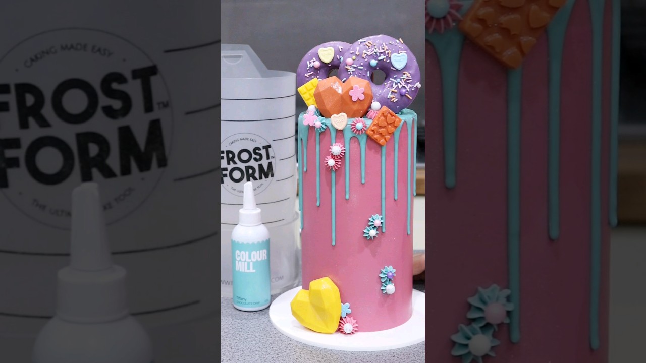 Extra Tall Drip Cake 🩷 use code FROSTLOVE10 for 10% off at frostform.com checkout #cake #shorts