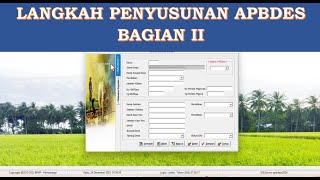 Initial Steps in Preparing the 2026 Village Budget in SISKEUDES V.2.0.8 Part II