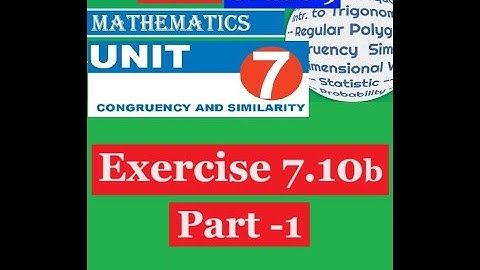 Mathematics Grade 9 Unit 7 Exercise 7.10b Part-1@mathT_21