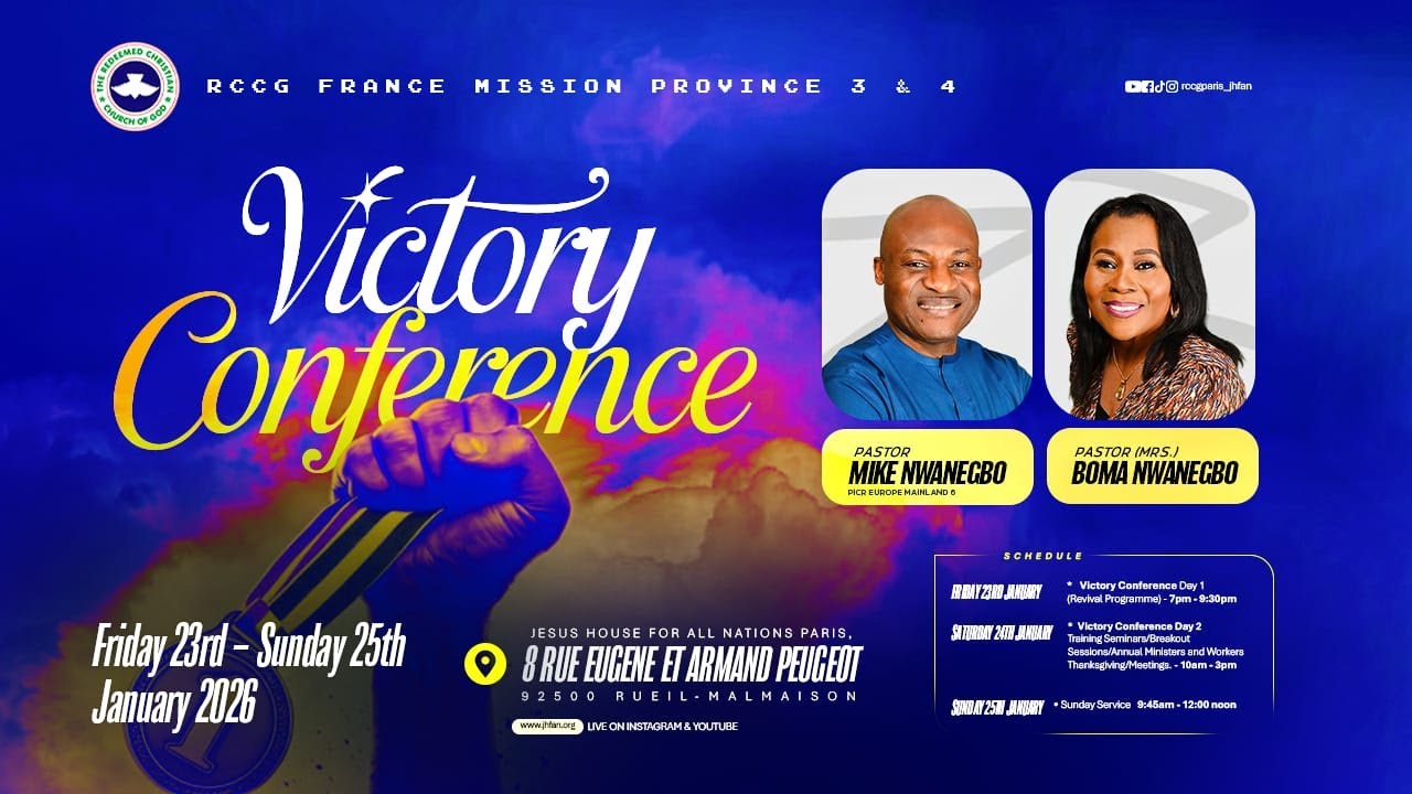 VICTORY CONFERENCE || CONFÉRENCE DE LA VICTOIRE || RCCG FRANCE MISSION PROV. 3&4 || JANUARY 2026