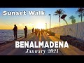 Benalmadena Sunset Walk in January 2021, Malaga, Spain - Osmo Pocket 2 [4K]