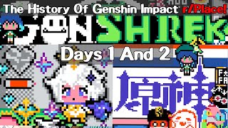 The History Of The Genshin Impact Community on R/Place! (Days 1 and 2)