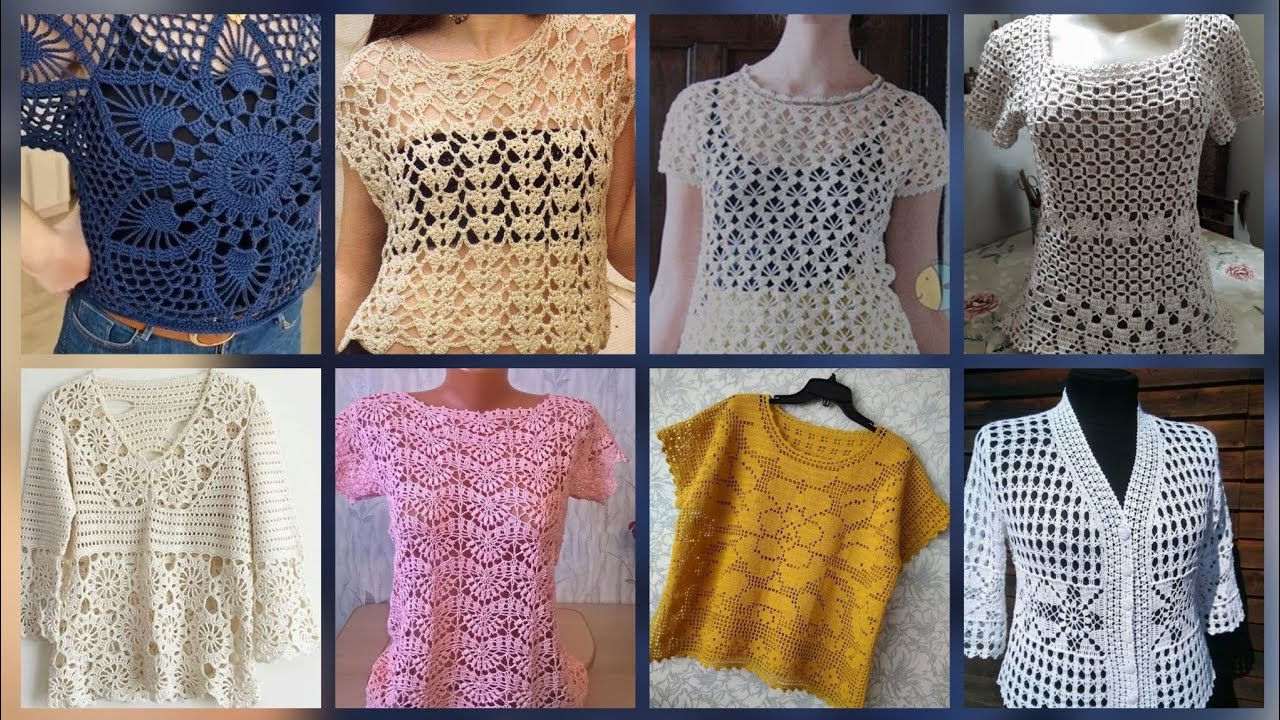 Most beautiful stylish crochet tops blouse design 