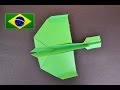 Origami: Avião super planador - Instruções em português PT BR