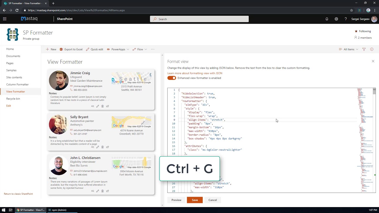 SP Formatter Google Chrome extension demo YouTube