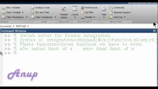 Matlab Solver Double Integration