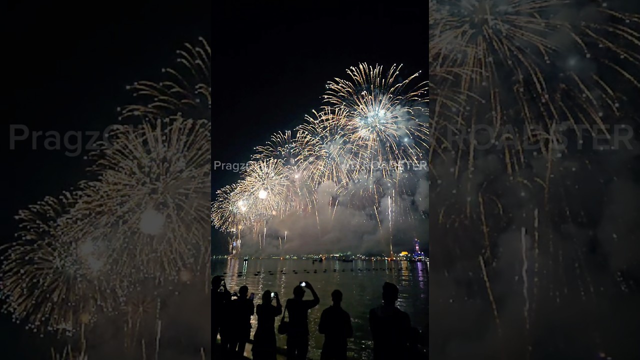 Epic Slow-Mo Fireworks at Abu Dhabi Corniche | AD Roadster | New Year 2025
