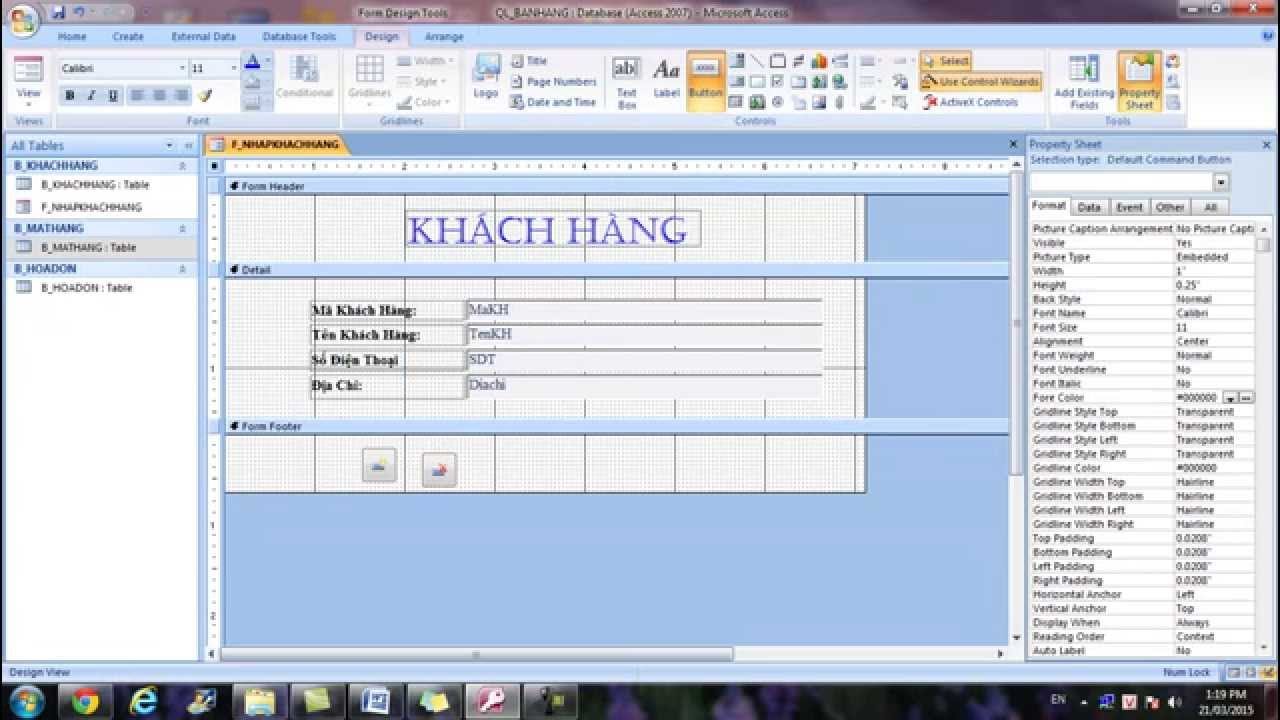 Hướng Dẫn Thiết Kế Form Trong Access - Youtube