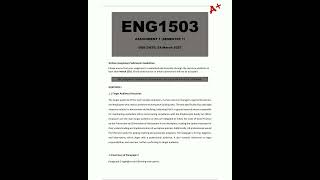 ENG1503 Assignment 1 DETAILED ANSWERS Semester 1 2025 769162 DUE 24 March 2025
