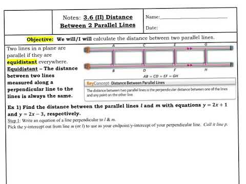 Distance Between Two Parallel Lines | 3.6 | Geometry