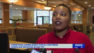 Christmas comes early for NJ waitress who receives $1,200 tip