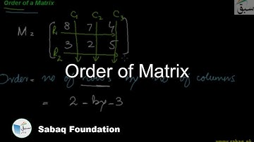 Order of Matrix, Math Lecture | Sabaq.pk