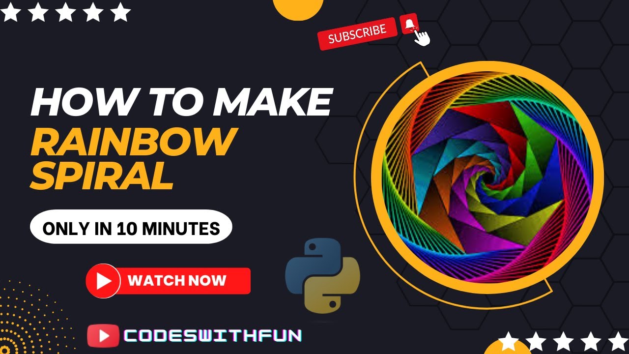 how to make rainbow spiral in 10 min⏳ | python se rainbow kaise banaye || CodesWithFun