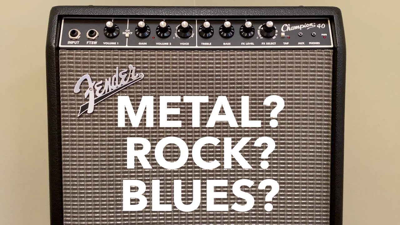 Fender Champion 40 Guitar Amplifier Demo Review: Good For Metal, Rock, Blues?