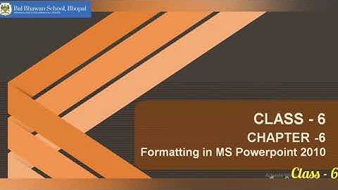 CHAPTER- 6 Formatting in Ms PowerPoint 2010