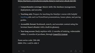 CompTIA DataSys+ Instructor eBook DS0–001