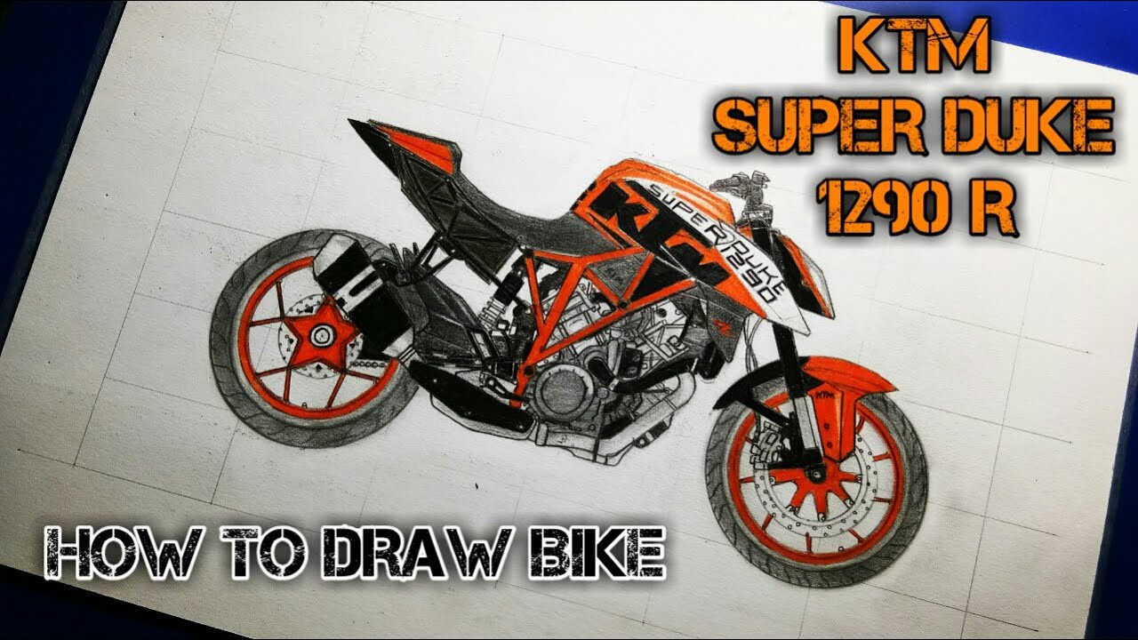 Ktm drawing duke drawing ktm super duke 1290 drawing how to draw bike YouTube