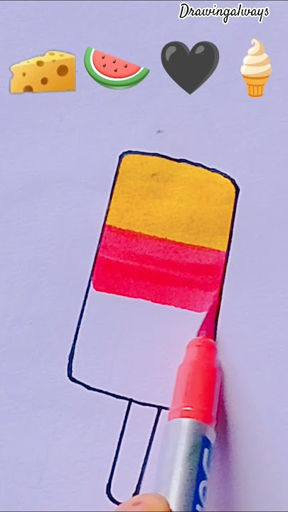 Satisfying creative art 🧀🍉🖤🍦 l#painting #shorts #creativeart #tending #artandcraft