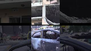 Footage shows aftermath of #Israeli air #strikes at #Hamas office in #Beirut