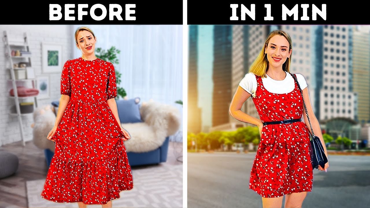 UPGRADE YOUR OLD CLOTHES IN A MINUTE || Creative ANd Quick Clothes Ideas And Alterations