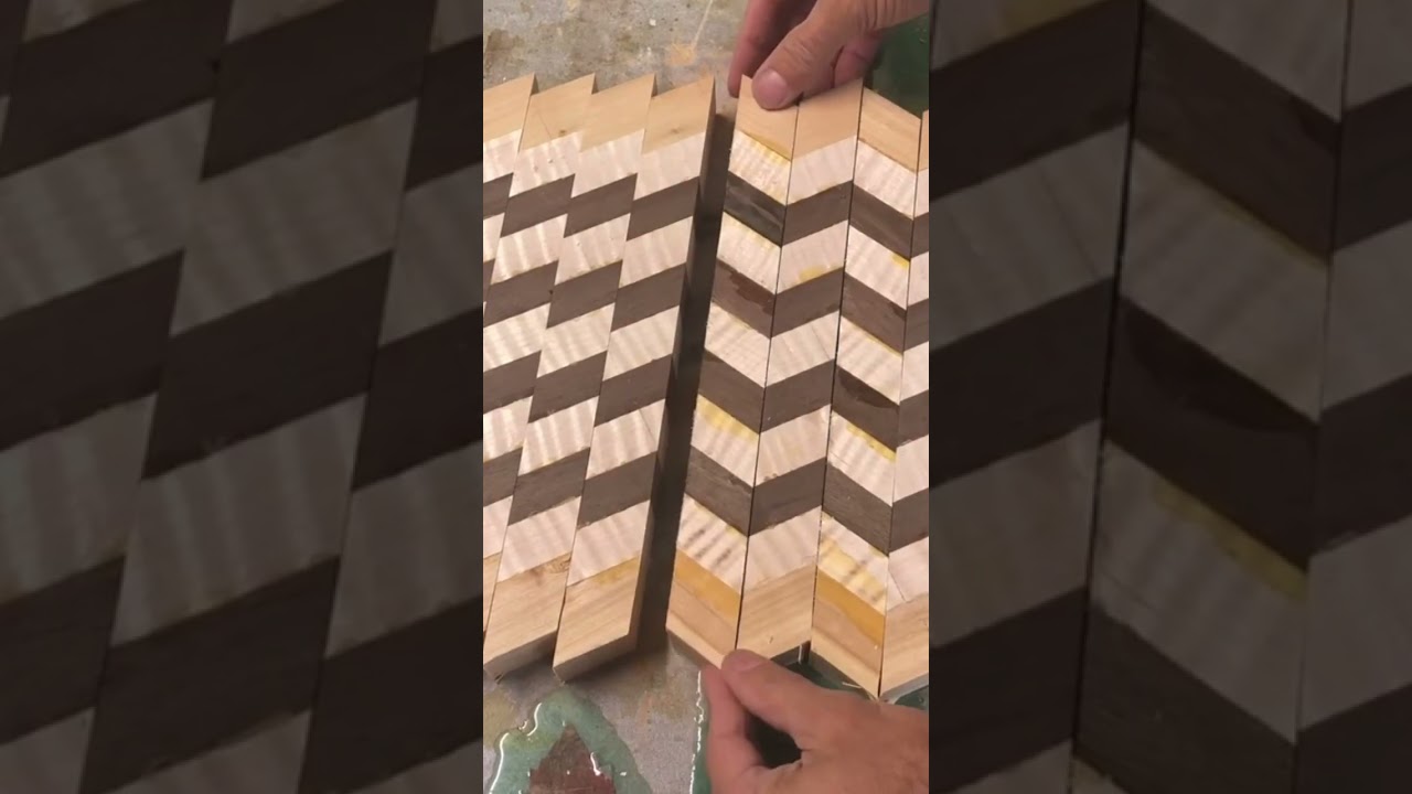 Cut and glue Herringbone Pattern Cutting board