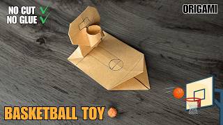Origami Basketball Toy No Glue, No Cuts Easy Paper Tutorial