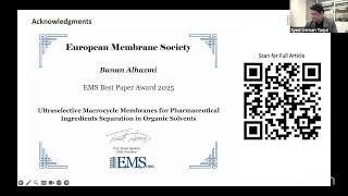 Dr. Banan Alhazmi - EMS Webinar (Best Paper Award 2025) on 29/07/2026