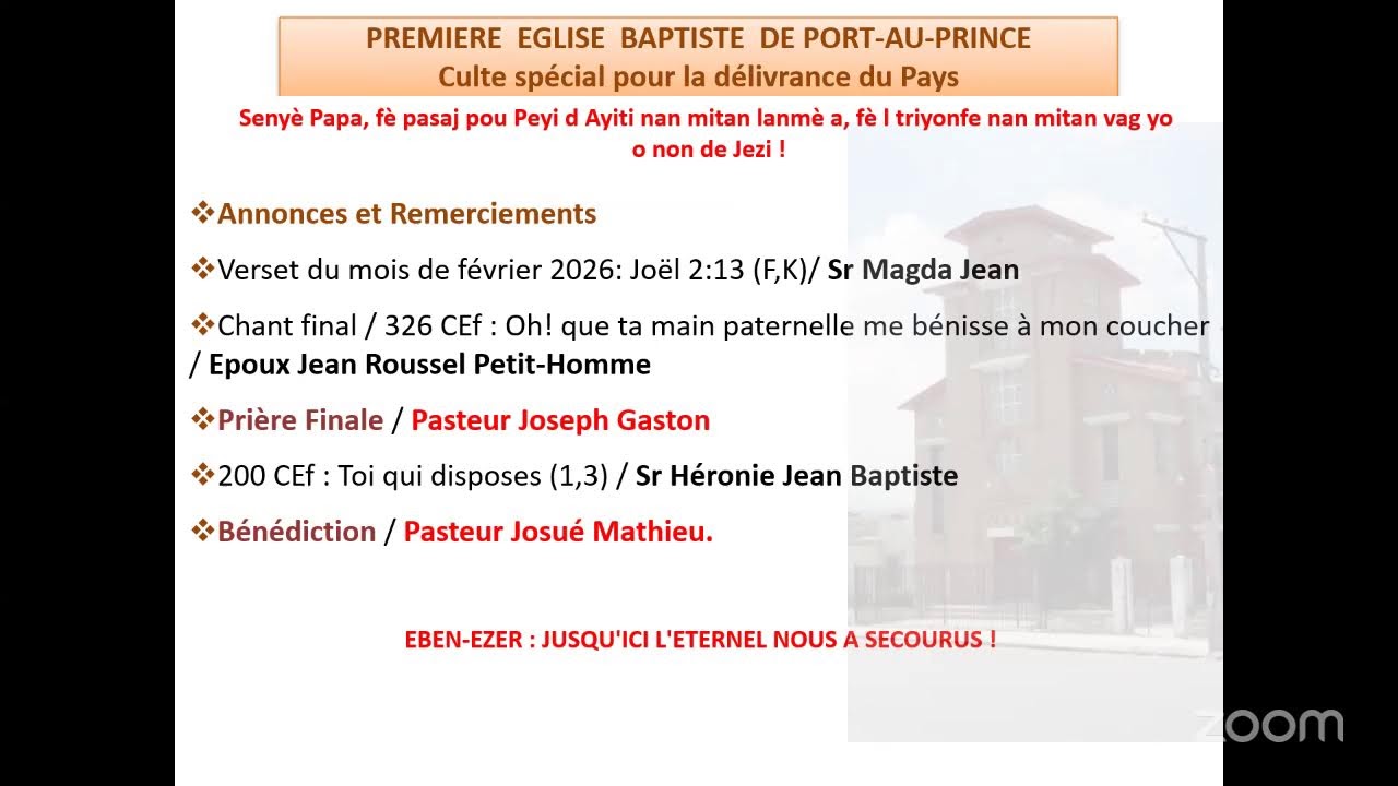 Culte Spécial en ligne pour la DÉLIVRANCE DU PAYS - 24 février 2026