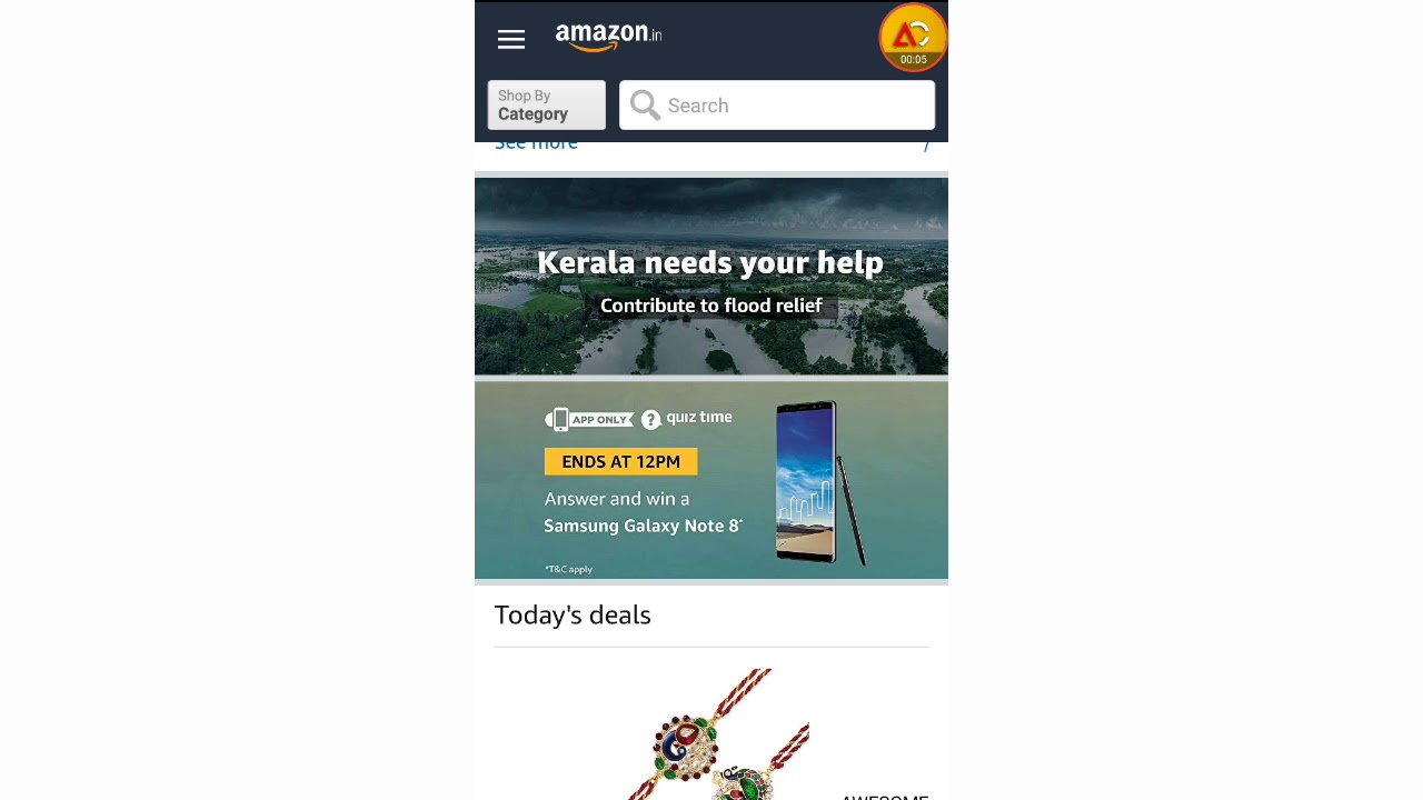 AMAZON quiz time samsung Galaxy Note 8 Answers 21/08/2018