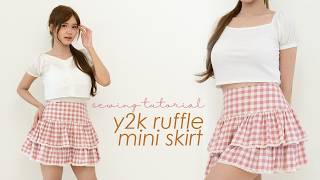 Ruffle Mini Skirt Sewing Tutorial : Tiered Layered Coquette Y2K Fashion