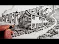 How to Draw a House in 2-Point Perspective: Narrated Tutorial