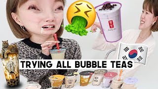 Trying EVERY Bubble Tea Shops at Hongdae KOREA don t ever try this one lol Q2HAN