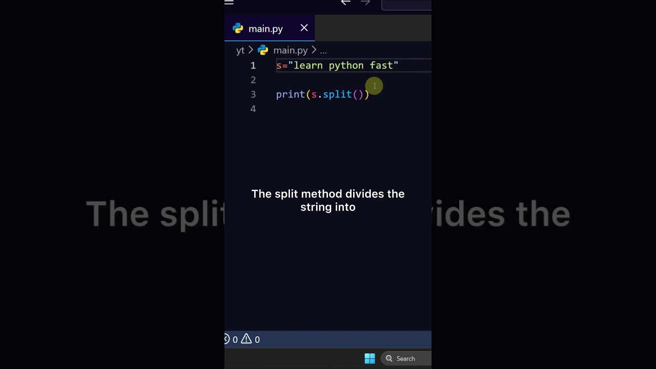 Convert string to list of words #coding #python #programming 