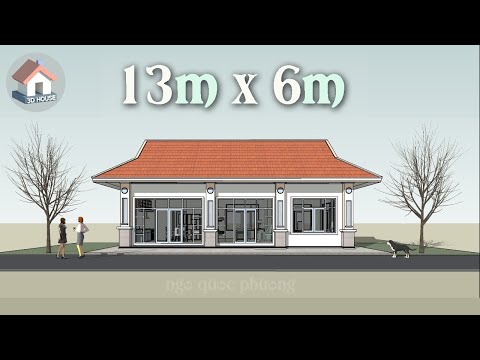 Video Mẫu nhà cấp 4 đẹp nông thôn, 13m x 6m || Single storey... - youtube