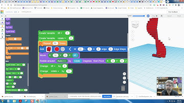 Make a tall spiral staircase using variables and loops in Tinkercad Codeblocks