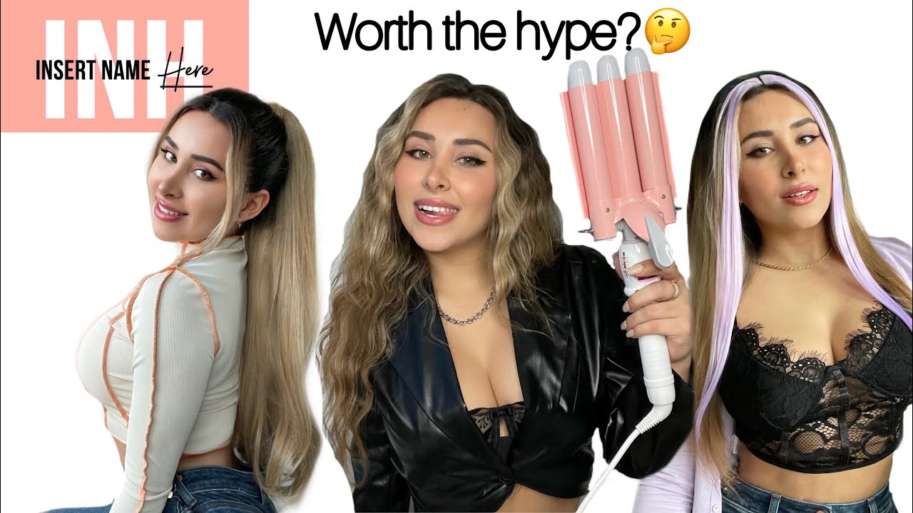 Insert Name Here (INH Hair) review || ponytail extension, highlights, beach/ mermaid hair waver