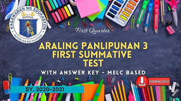 FIRST SUMMATIVE TEST IN ARALING PANLIPUNAN 3 | FREE SOFT COPY | GRADE 3