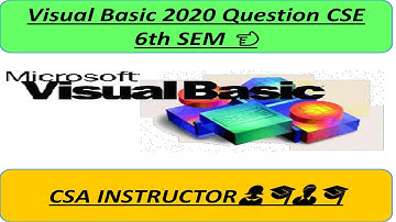 Visual Basic 2020 Previous Year Question Solution || Diploma CSE 6th SEM 👈 || SBTE Bihar
