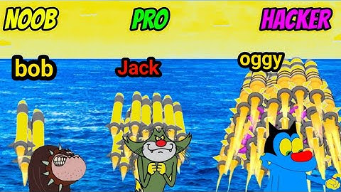 Noob vs Pro vs Hacker in missile multiplier oggy jack game video