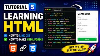 HTML Tutorial 5 | How to Link CSS with HTML & Create HTML Forms | Beginner Friendly