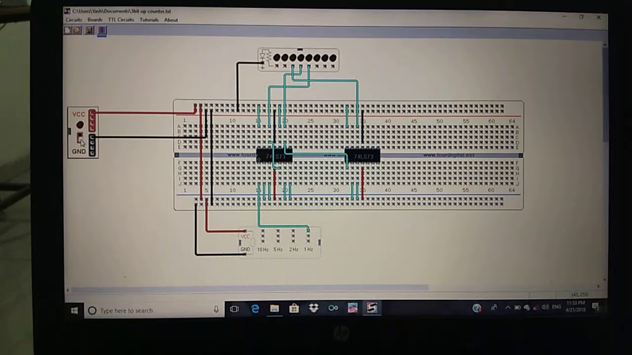 Asynchronous 3 bit up counter Mode 8 - YouTube