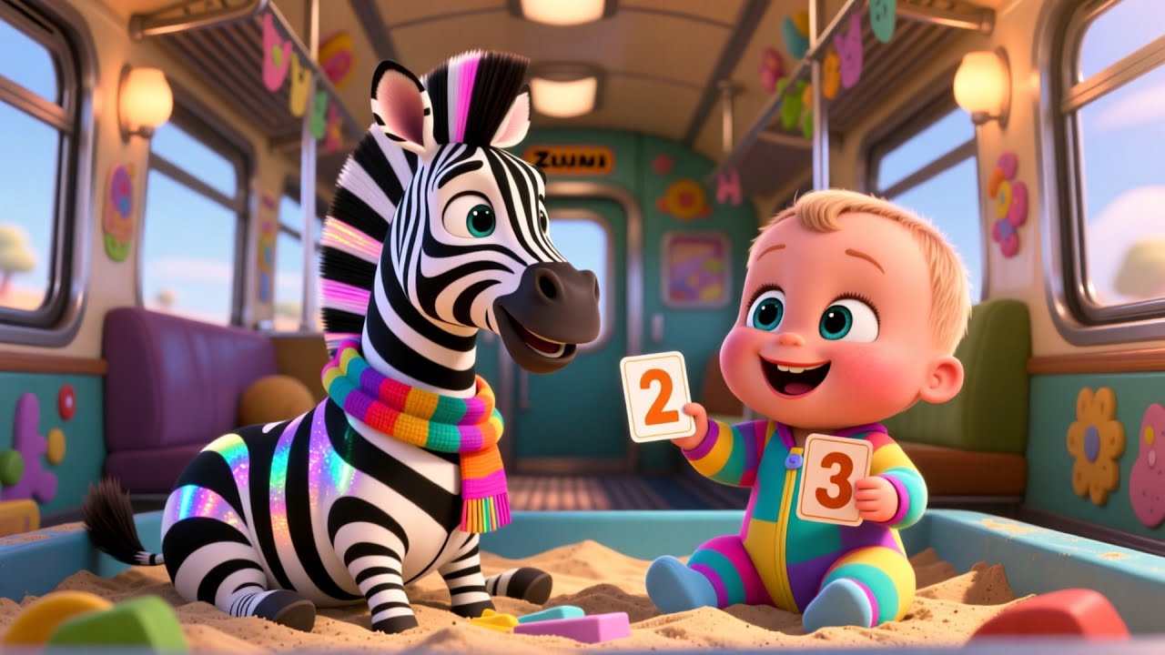 Zebra Train BoomBusGo 🚂🎵 Fun Counting & ABC Song | Learn 123 for Toddlers