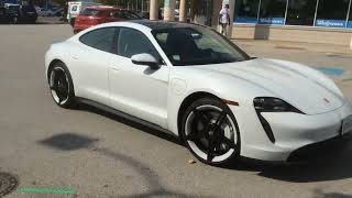 A 2020 Porsche Taycan leaving the 95th Street Walgreens in Oak Lawn Illinois